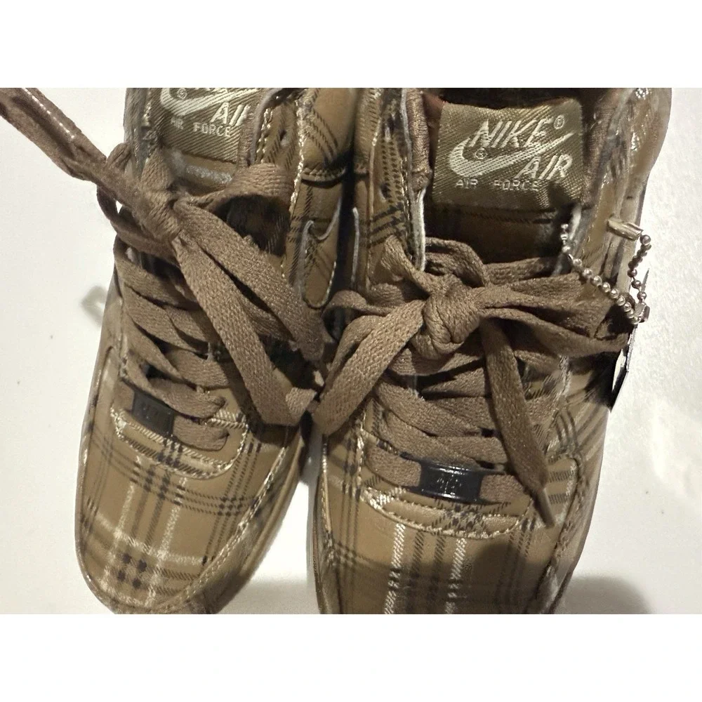 Nike‎ Air Force 1 Low Plaid Brand Brown NEW RARE Sz 7